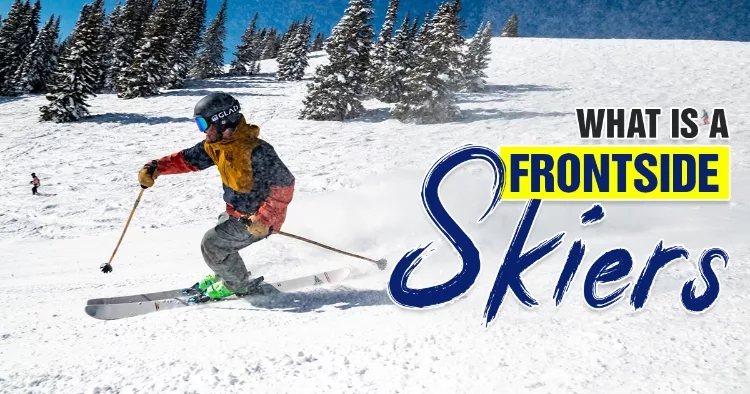 Frontside Skier Going Down The Slopes