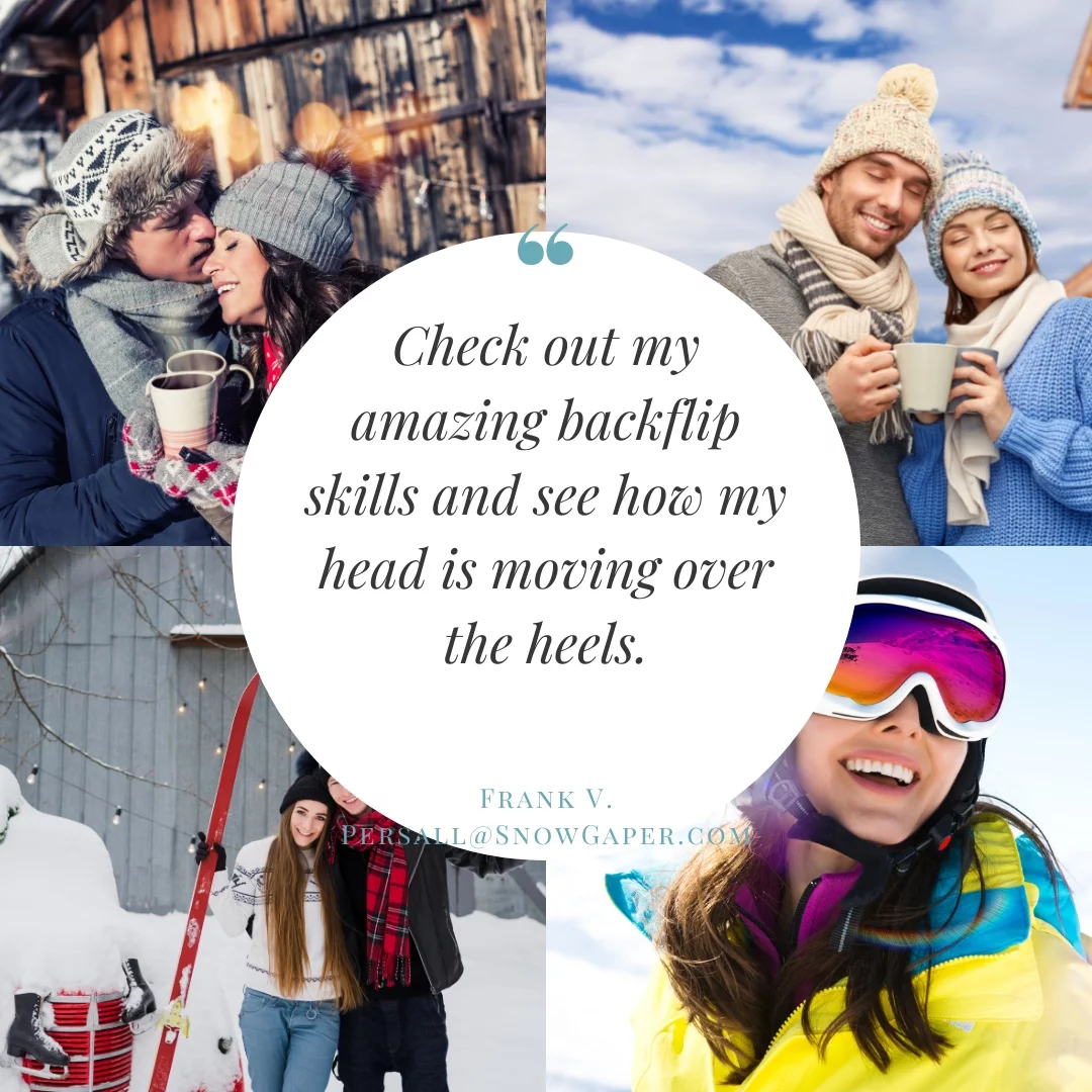 Check out my amazing backflip skills and see how my head is moving over the heels.