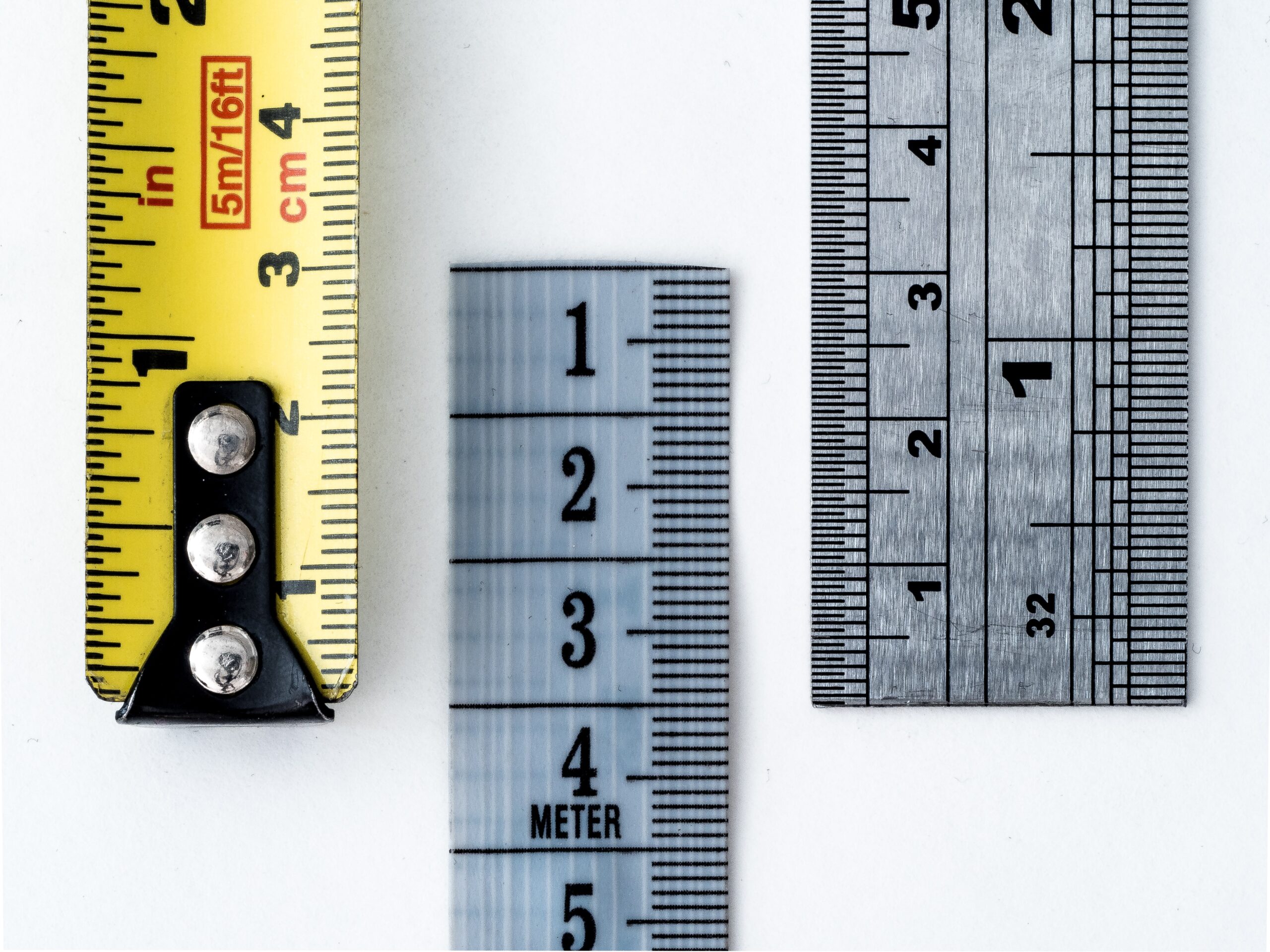 Image Of Three Different Measuring Tapes